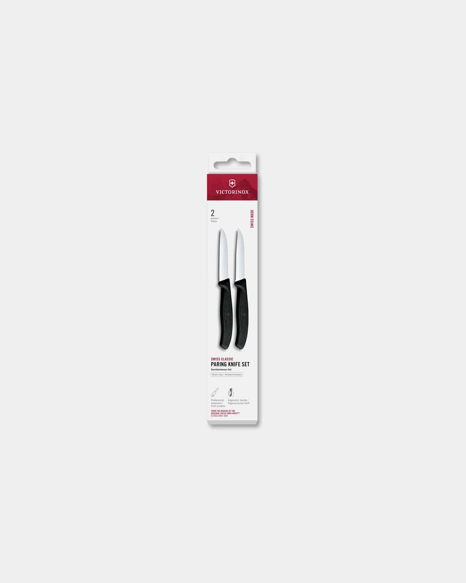 Set de couteaux d’office inox Victorinox 8 cm à personnaliser - Noir