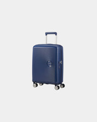 Valise polypropylène extensible American Tourister SoundBox à personnaliser - Bleu Foncé