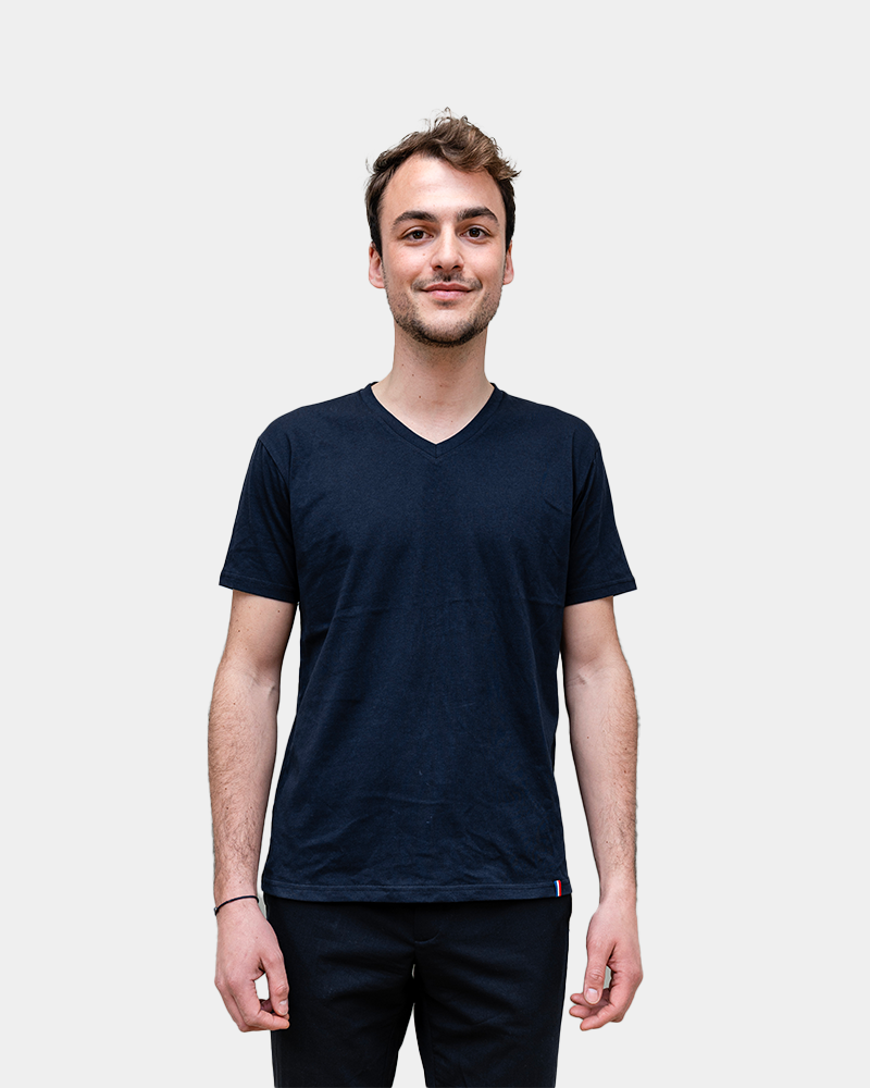 T-shirt homme col V Made in France à personnaliser