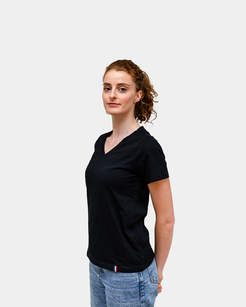 T-shirt femme col V Made in France à personnaliser - 5