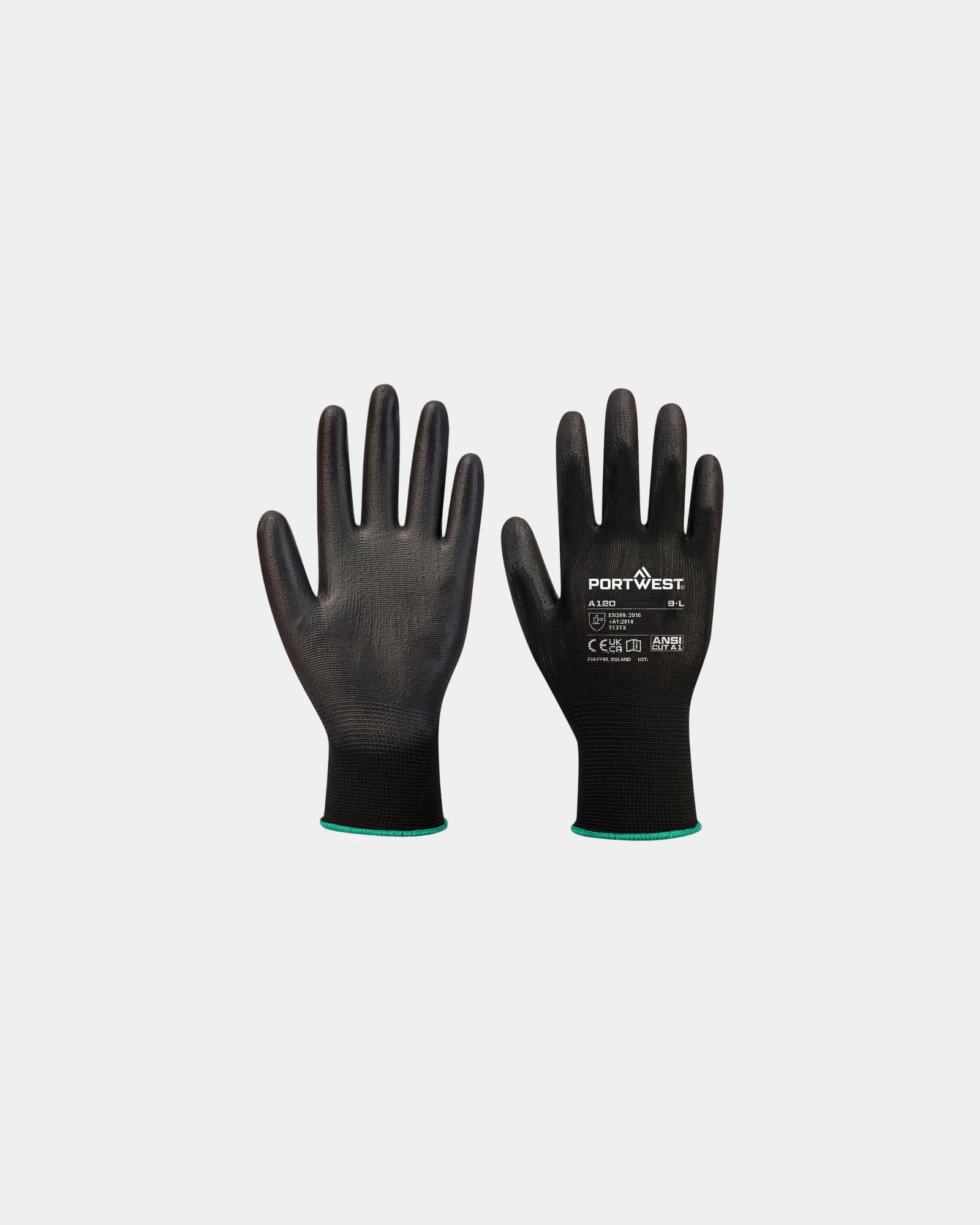 Gant enduit PU à personnaliser - Noir-Bleu Ciel