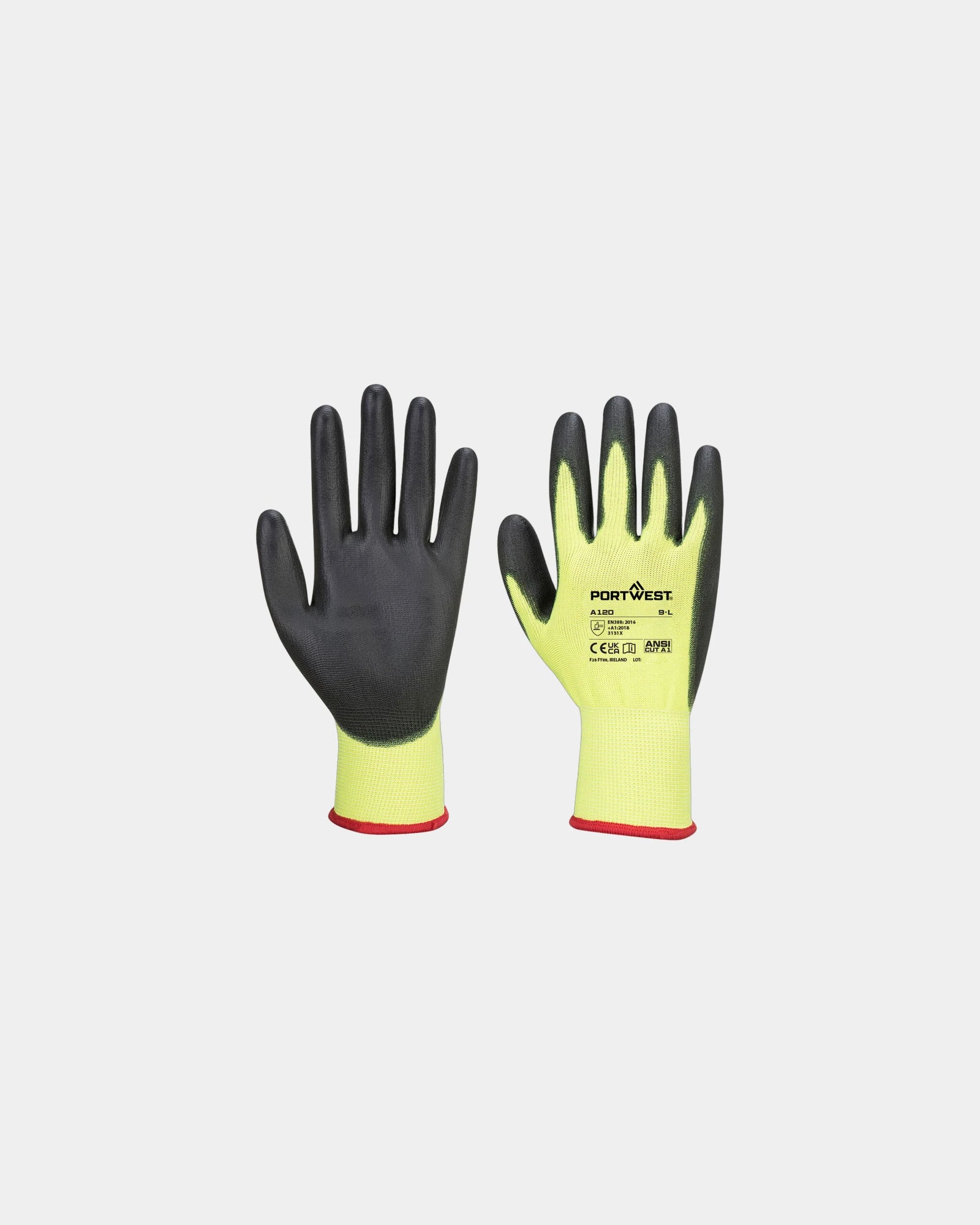 Gant enduit PU à personnaliser - Jaune-Noir