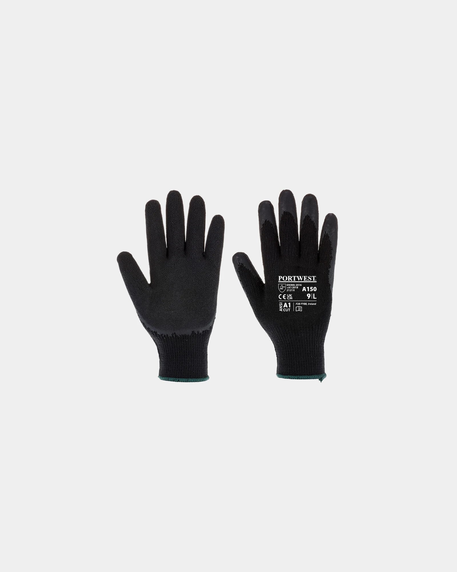 Gant tricoté enduit latex à personnaliser - Noir