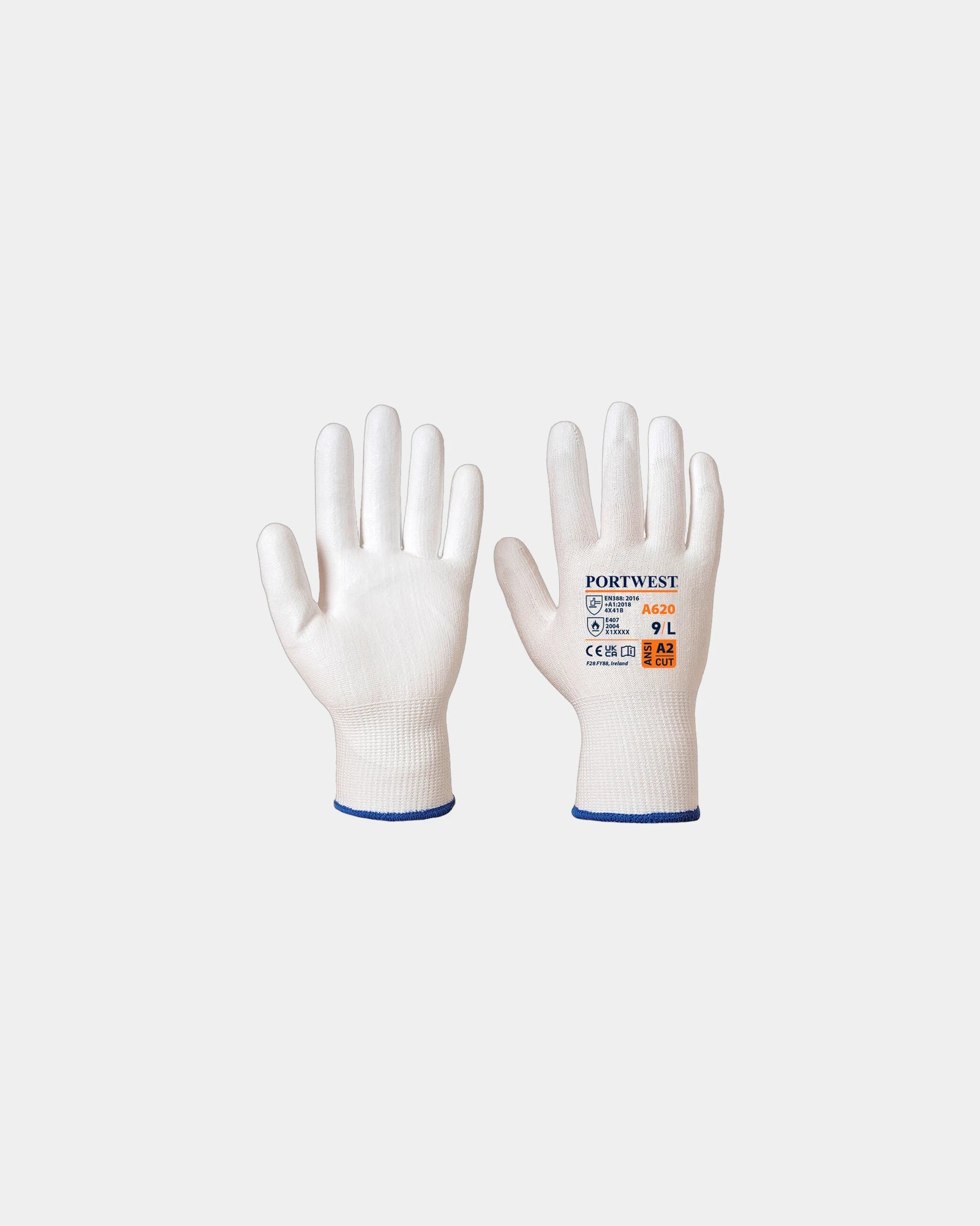 Gant paume PU coupure B à personnaliser - Blanc