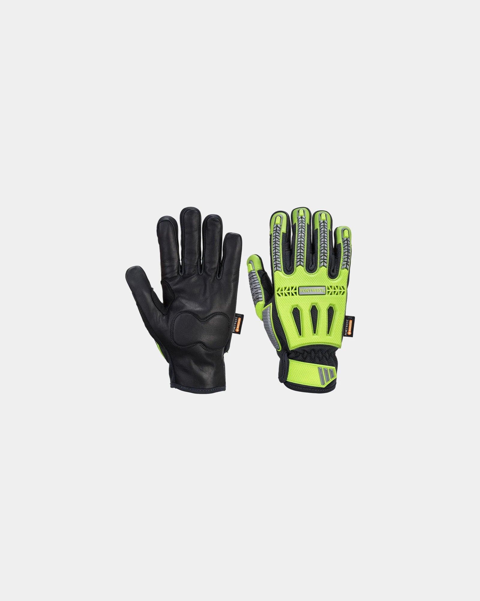 Gant hiver cuir de chèvre R3 Impact à personnaliser - Jaune-Noir