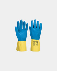 Gant latex double enduction antidérapant à personnaliser - Jaune-Noir