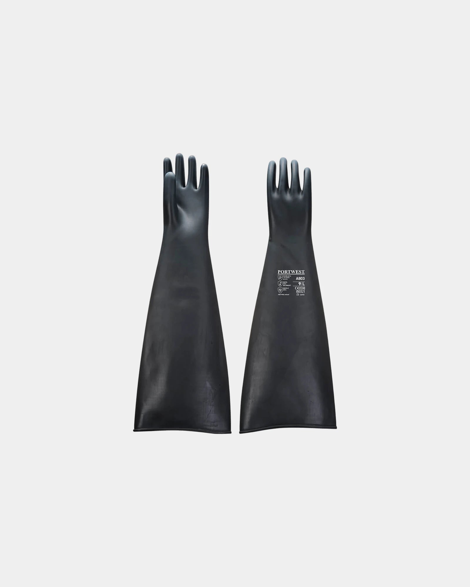 Gant caoutchouc lourd 44 cm 1,1 mm à personnaliser - Noir-Bleu Ciel