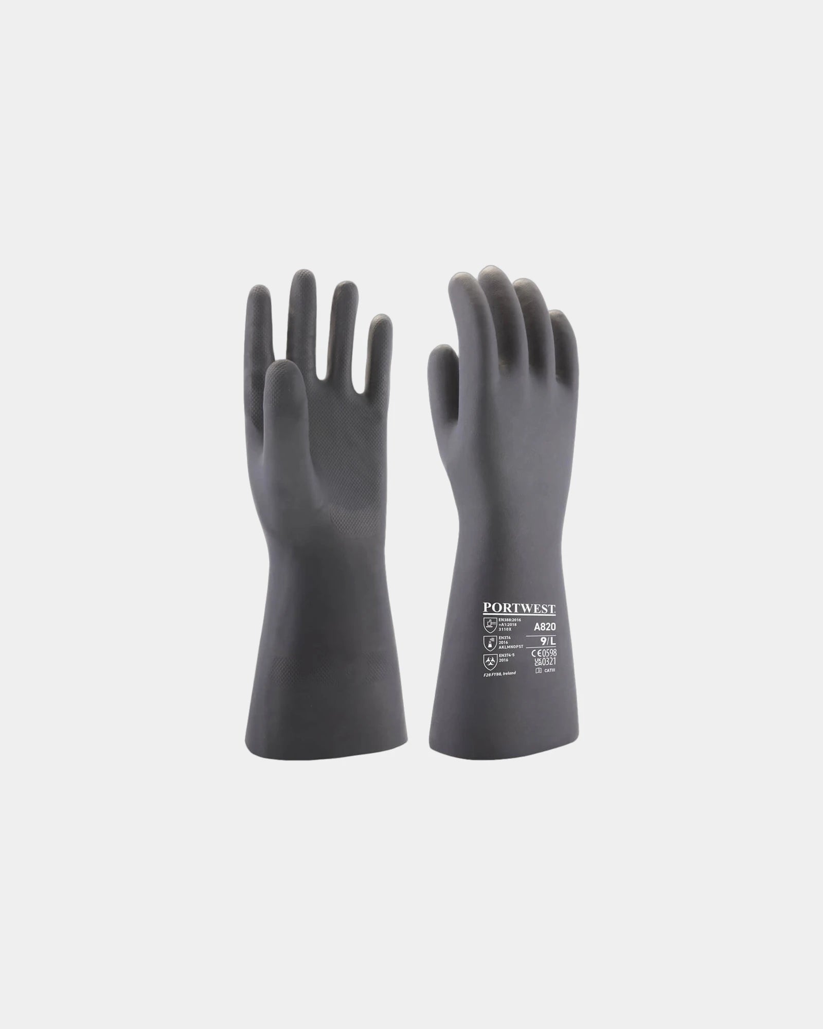 Gant chimie néoprène 38 cm à personnaliser - Noir-Bleu Ciel