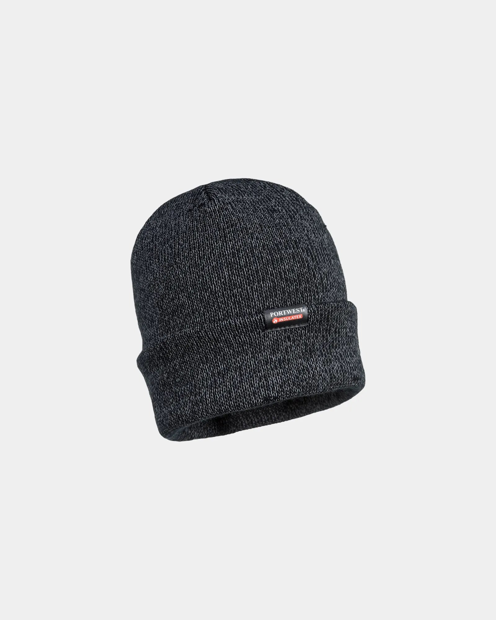Bonnet tricot réfléchissant doublé Insulatex à personnaliser - Noir-Bleu Ciel