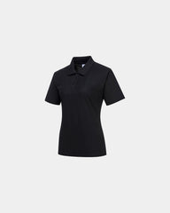Polo femme poly coton Naples à personnaliser - Noir-Bleu Ciel