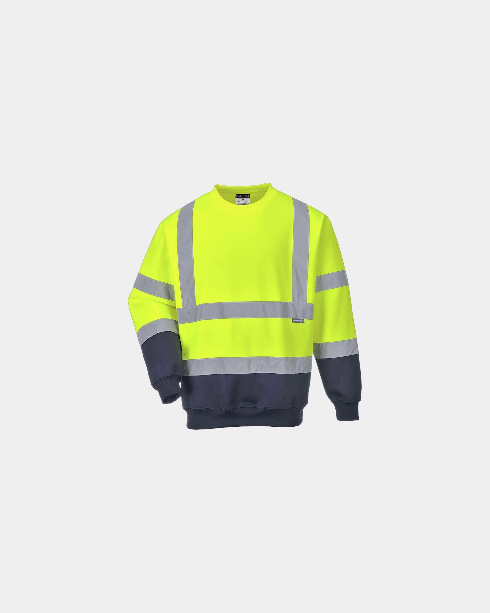 Sweatshirt bicolore polycoton à personnaliser - Jaune-Bleu Marine