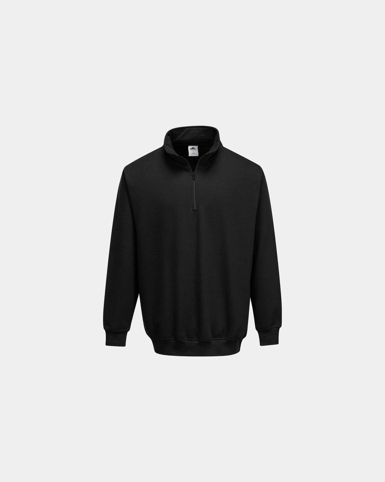 Sweatshirt col zippé 1/4 à personnaliser - Noir-Bleu Ciel