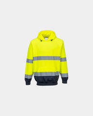 Sweat à capuche bicolore à personnaliser - Jaune-Bleu Marine