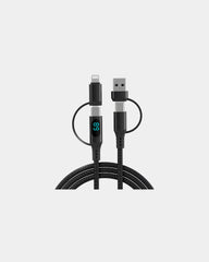Câble USB 4 en 1 avec LED Blaupunkt à personnaliser - Noir