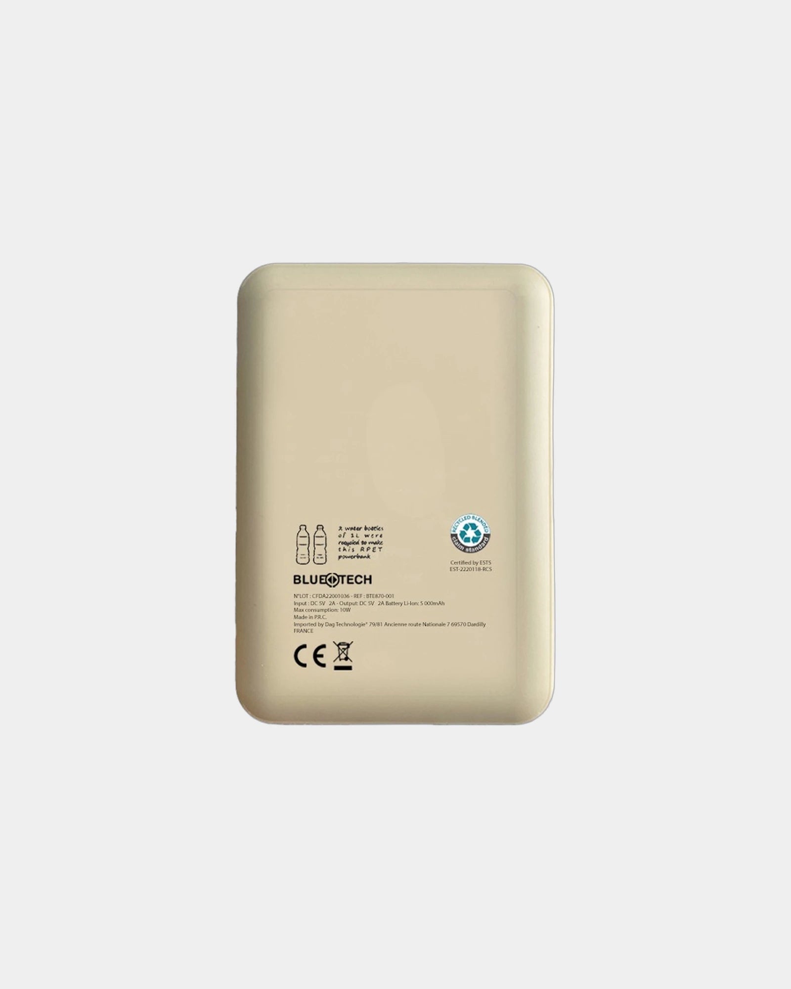 Batterie de secours RPET & chanvre organique 5 000mAh à personnaliser - 4