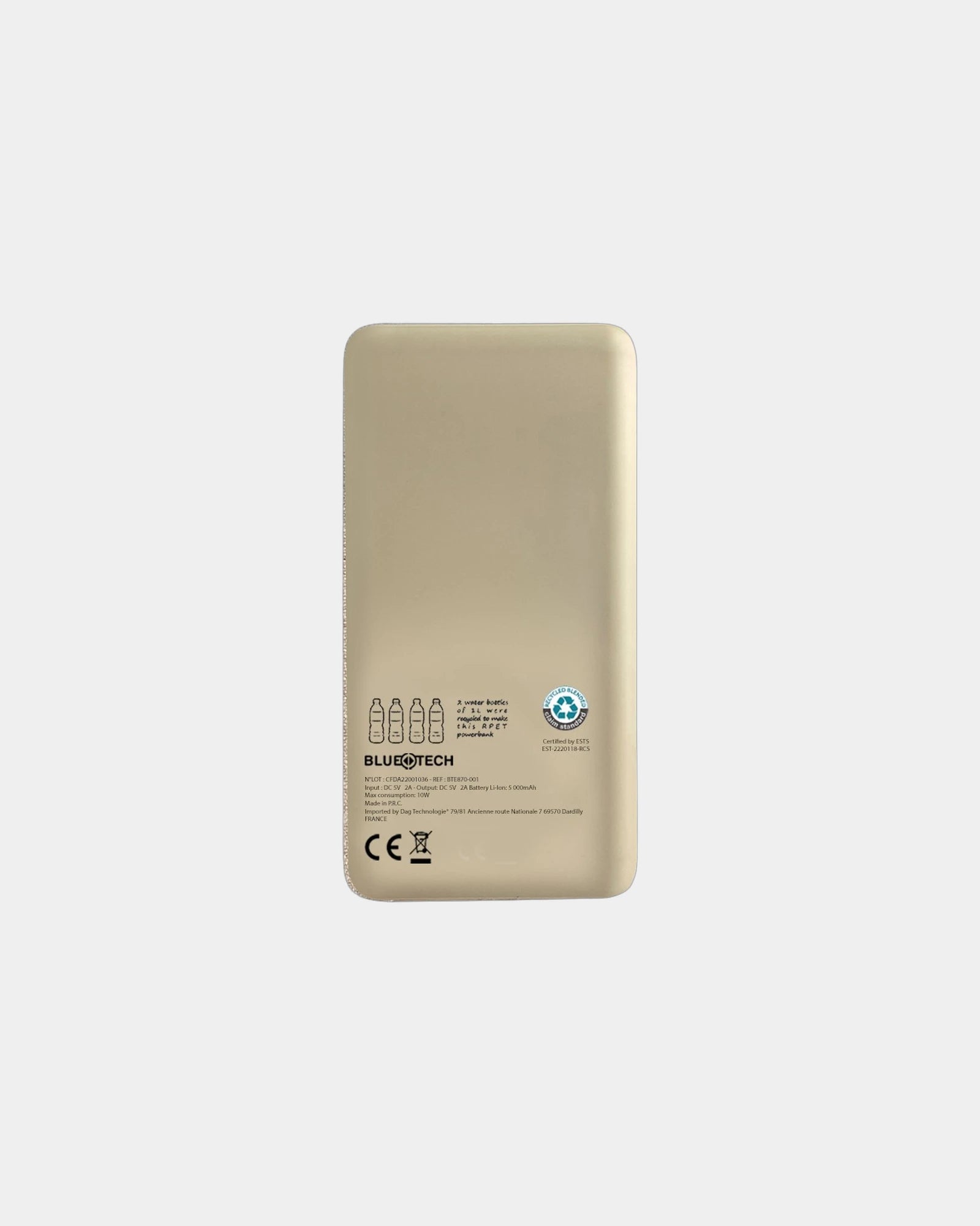 Batterie de secours RPET chanvre organique 10 000mAh - 2