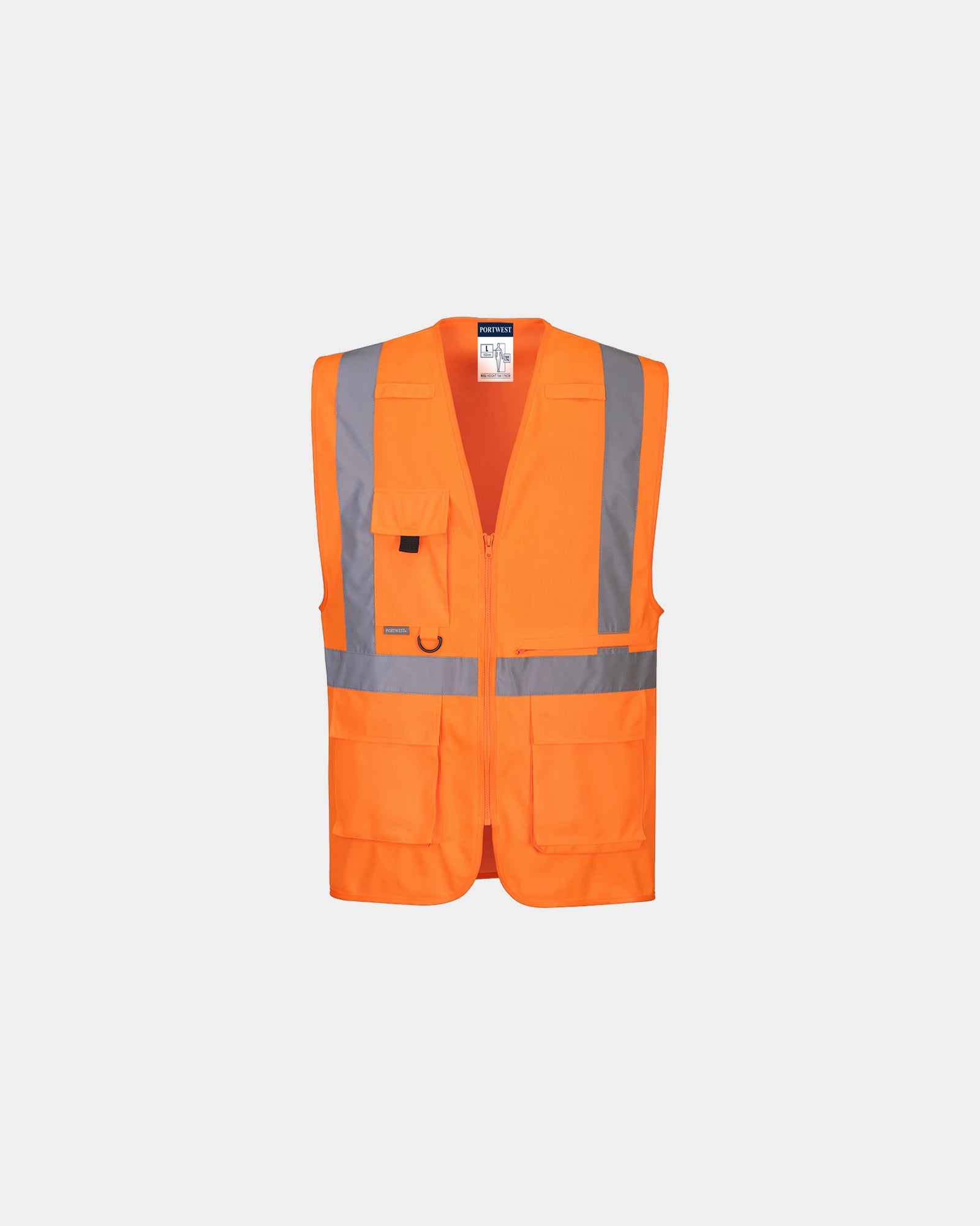 Gilet haute visibilité avec poche tablette à personnaliser - Orange