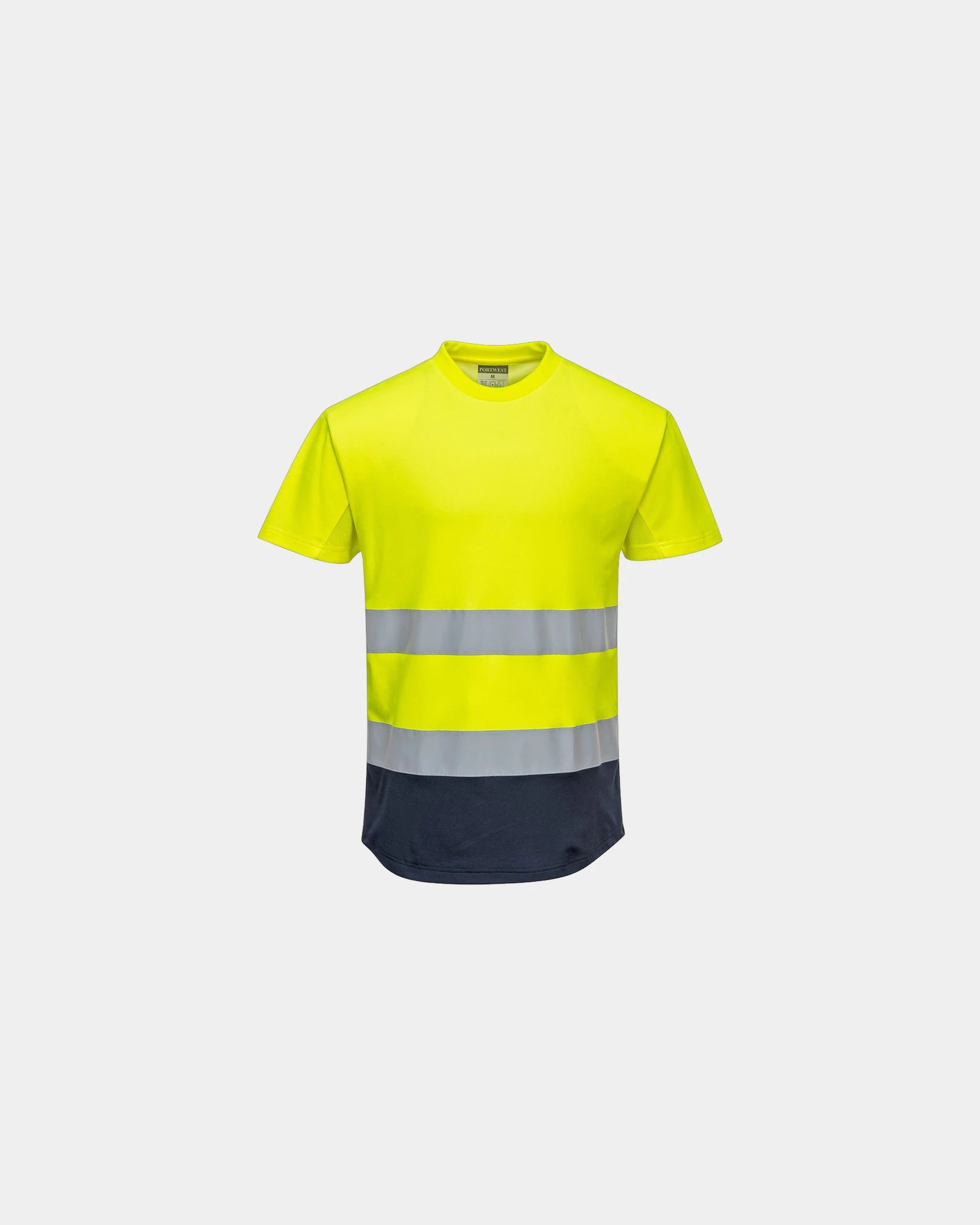 Tee-shirt Mesh bicolore à personnaliser - Jaune-Bleu Marine