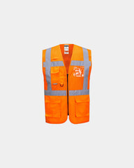 Gilet Executive grillagé à personnaliser - Orange
