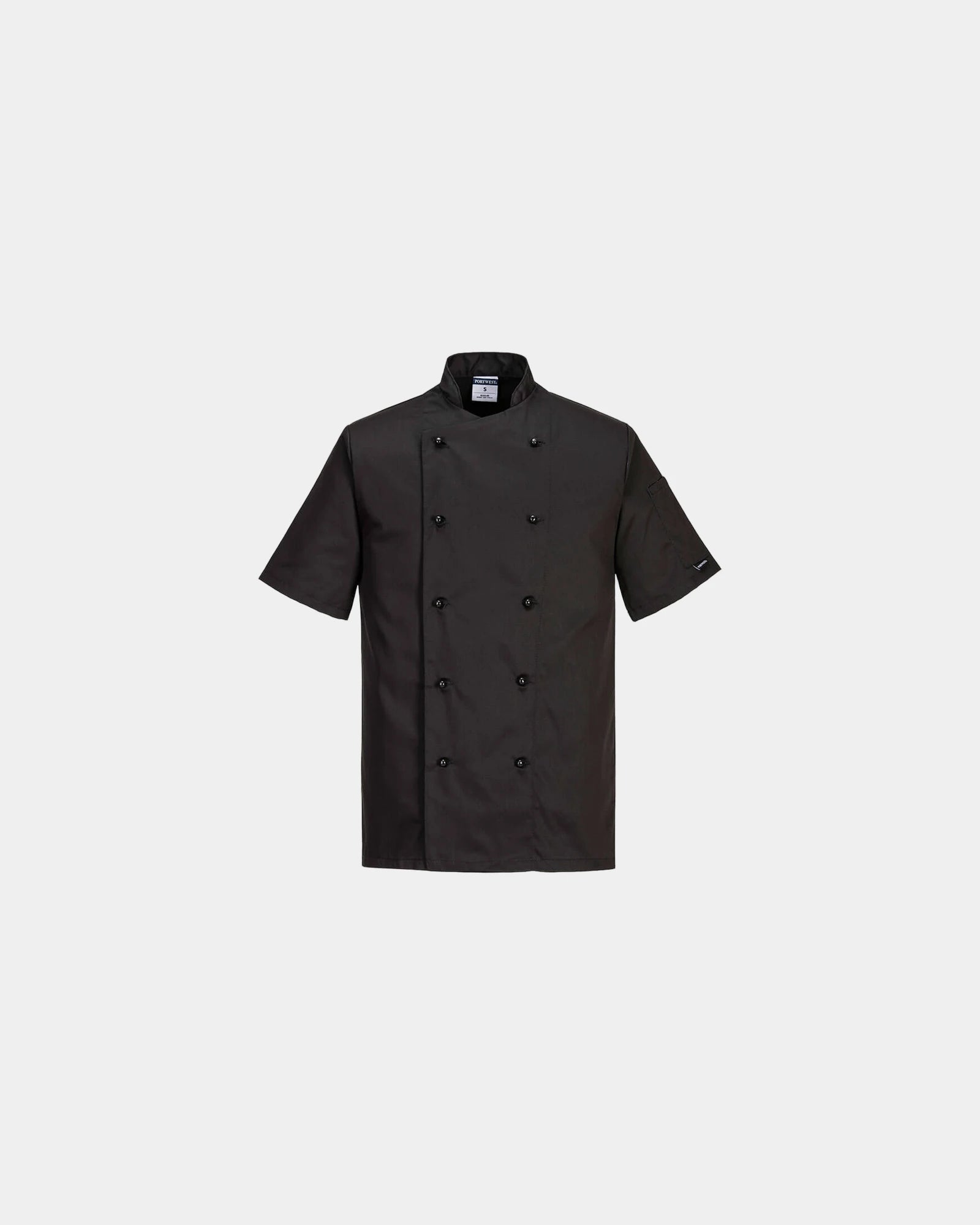 Veste cuisine tissu facile d'entretien Kent à personnaliser - Noir-Bleu Ciel