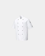 Veste cuisine tissu facile d'entretien Kent à personnaliser - Blanc