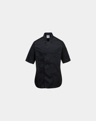 Veste Chef Femme Manches à personnaliser - Noir-Bleu Ciel
