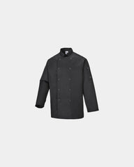 Veste de cuisine Suffolk à personnaliser - Noir-Bleu Ciel