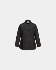 Veste cuisine Femme Rachel à personnaliser - Noir-Bleu Ciel