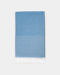 Fouta en coton recyclé à personnaliser - Bleu