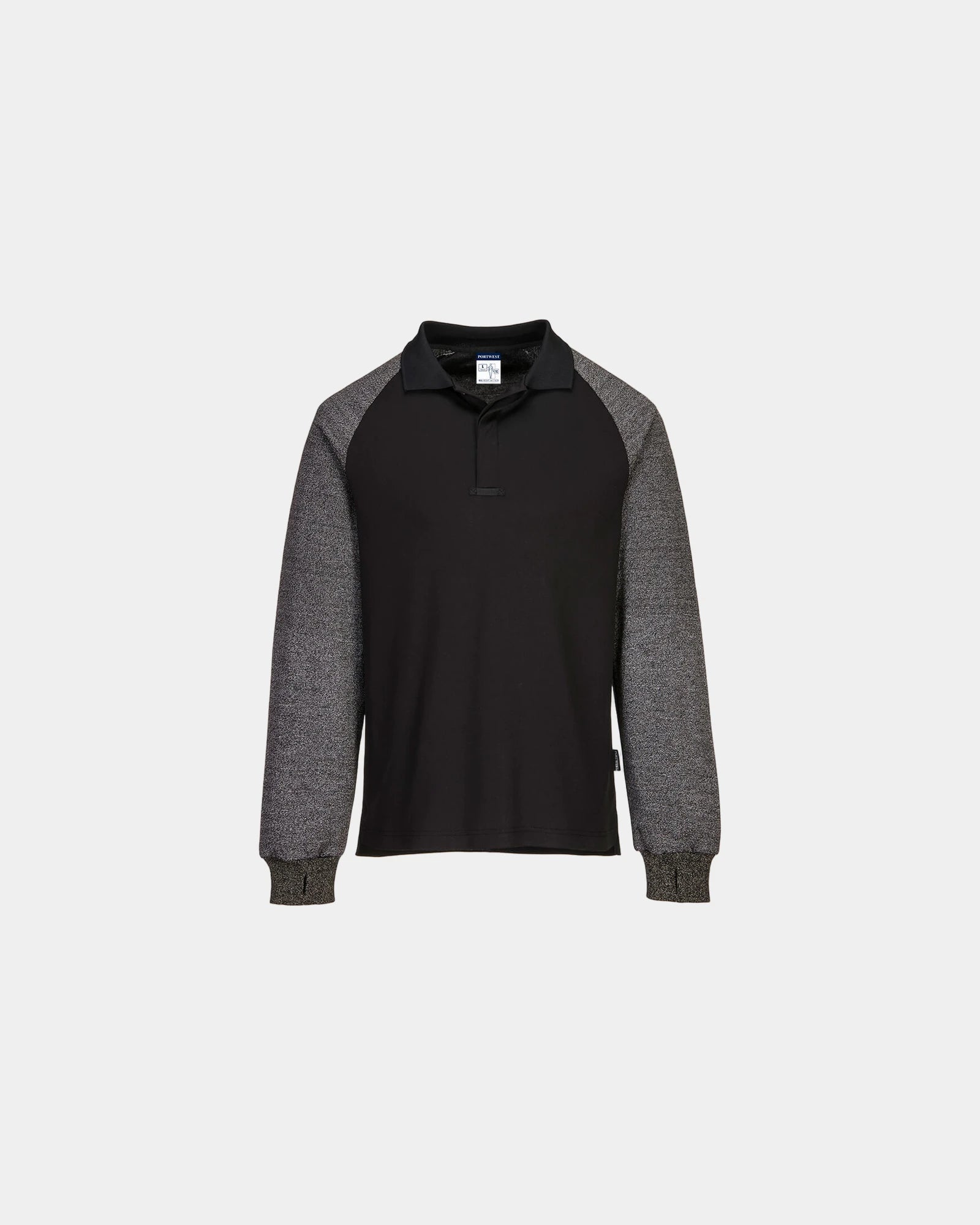 Polo manches résistantes coton à personnaliser - Noir-Bleu Ciel