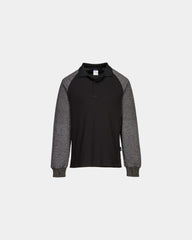 Polo manches résistantes coton à personnaliser - Noir-Bleu Ciel