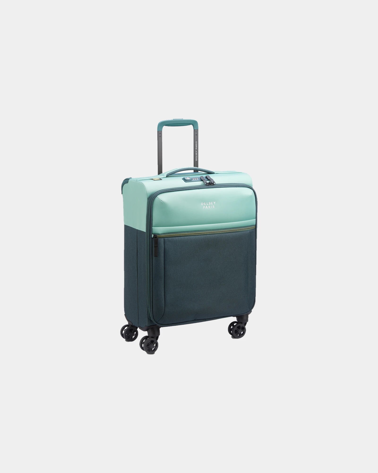 Valise cabine recyclée Delsey Brochant 3 Slim 55 cm à personnaliser - Vert
