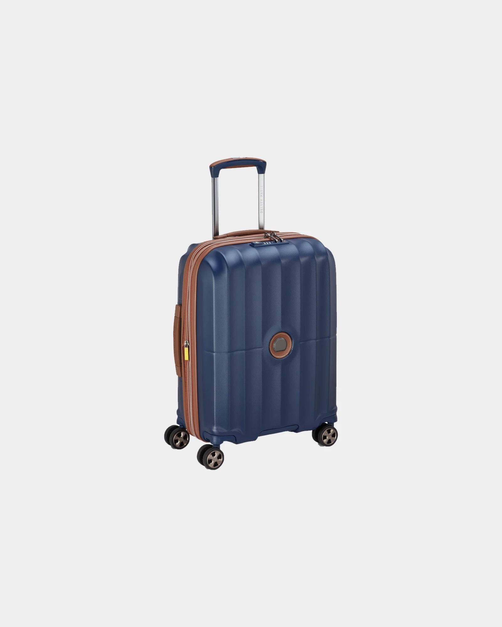 Valise polycarbonate Delsey Carrousel 2 Slim 55 cm à personnaliser - Bleu