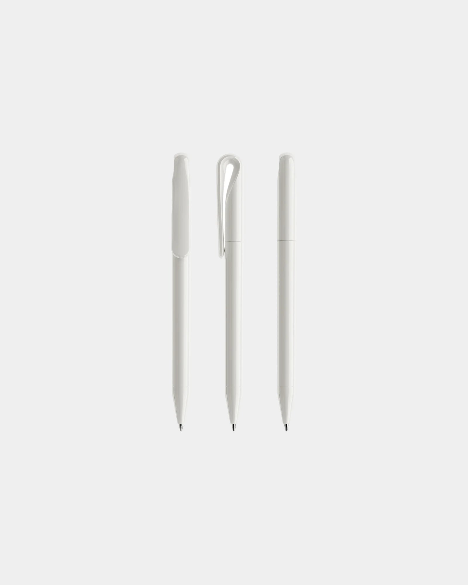 Stylo plastique éco-responsable Prodir DS1TPP à personnaliser - White Polished