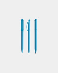 Stylo plastique éco Prodir DS3TPP Polished à personnaliser - Cyan Blue Polished