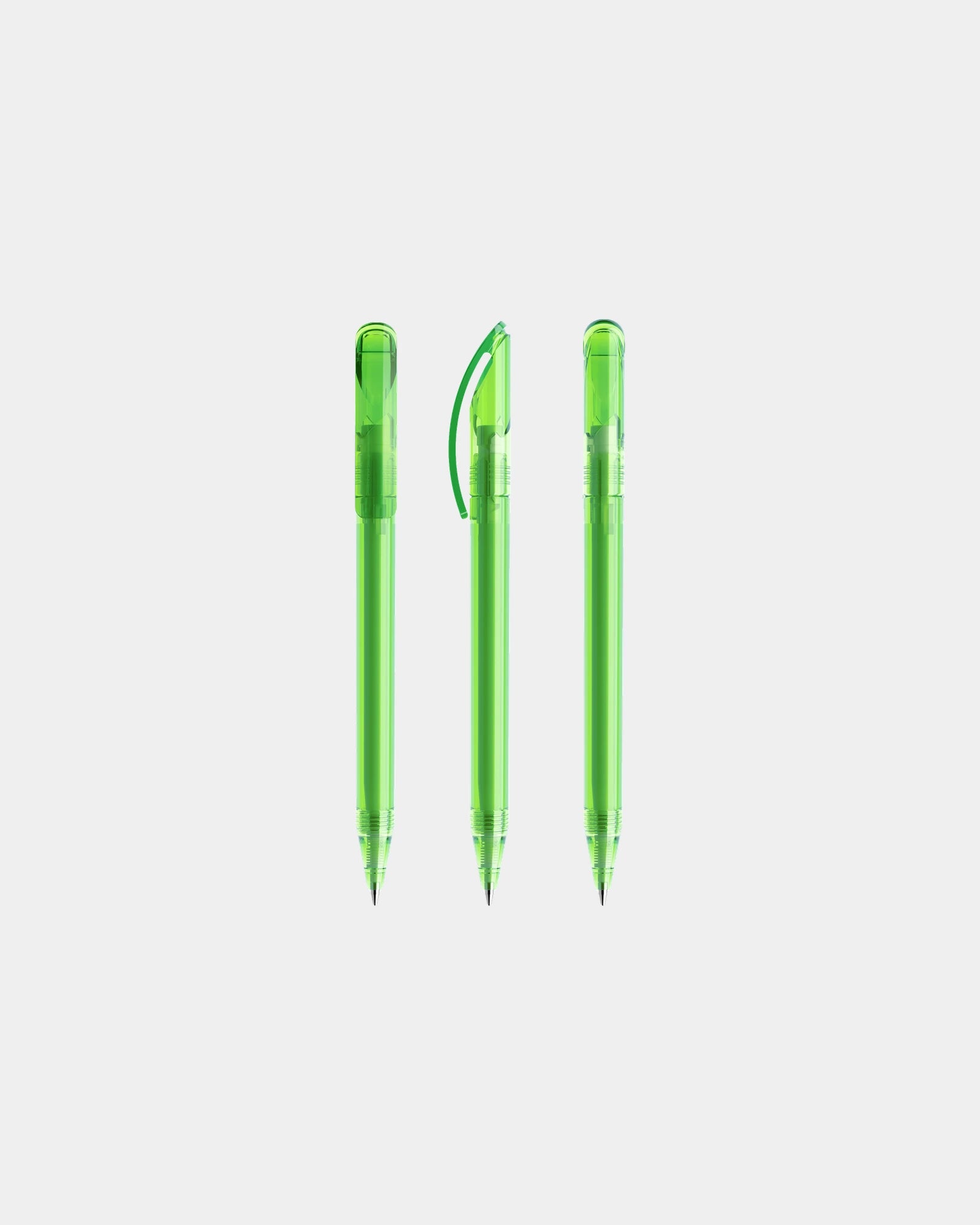 Stylo plastique éco-responsable Prodir DS3TTT à personnaliser - Light Green Transparent