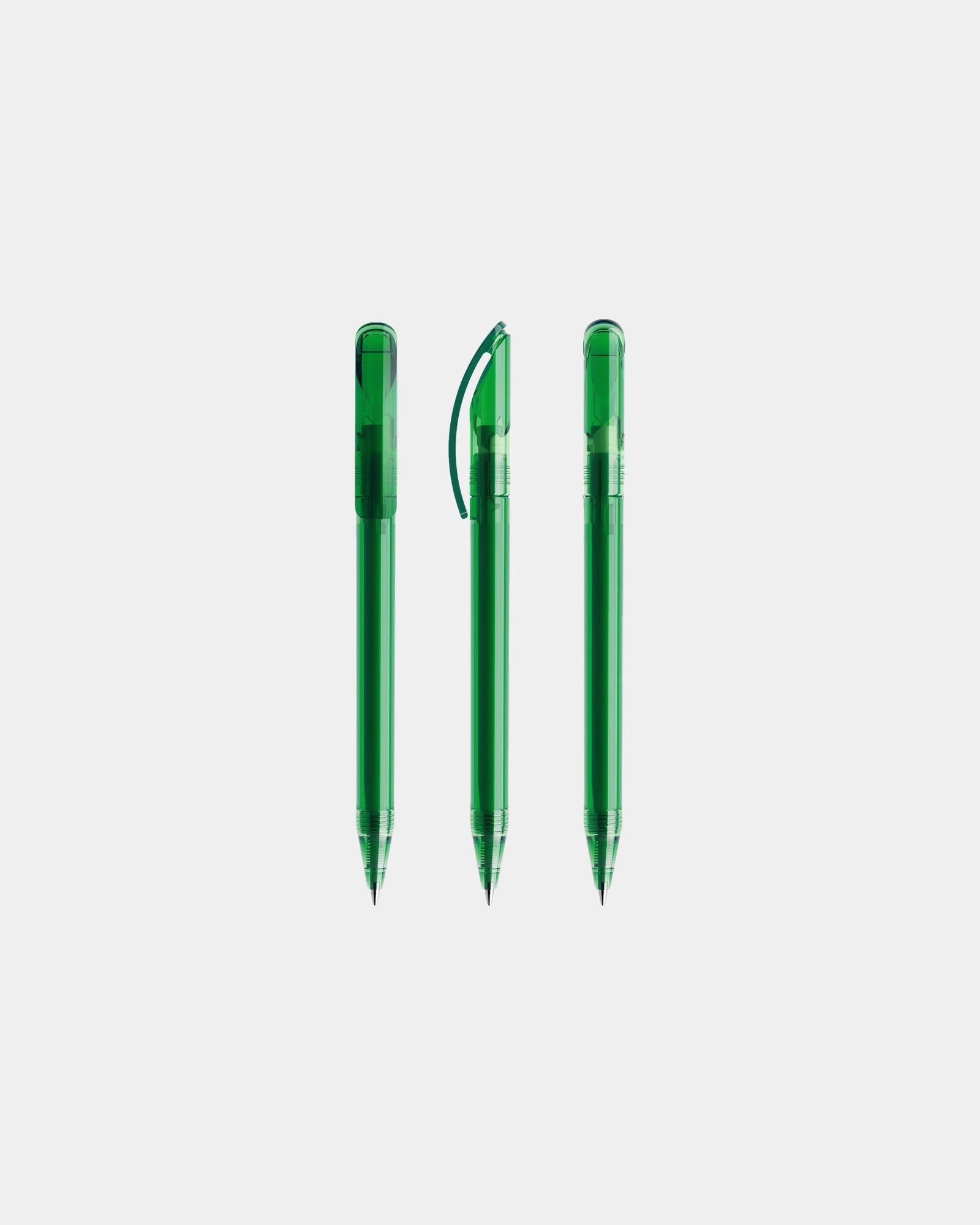 Stylo plastique éco-responsable Prodir DS3TTT à personnaliser - Dark Green Transparent