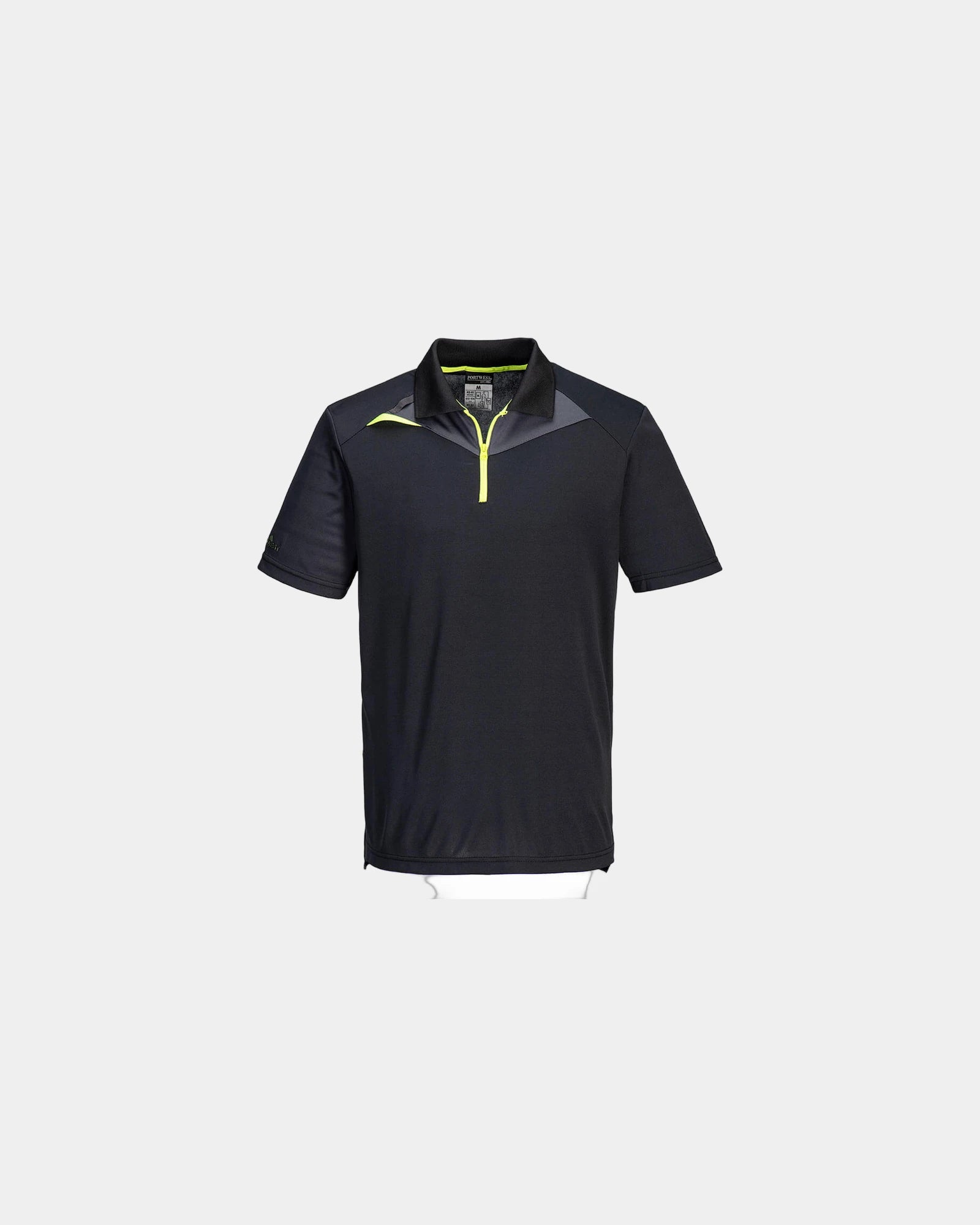 Polo polyester DX4 à personnaliser - Noir-Bleu Ciel