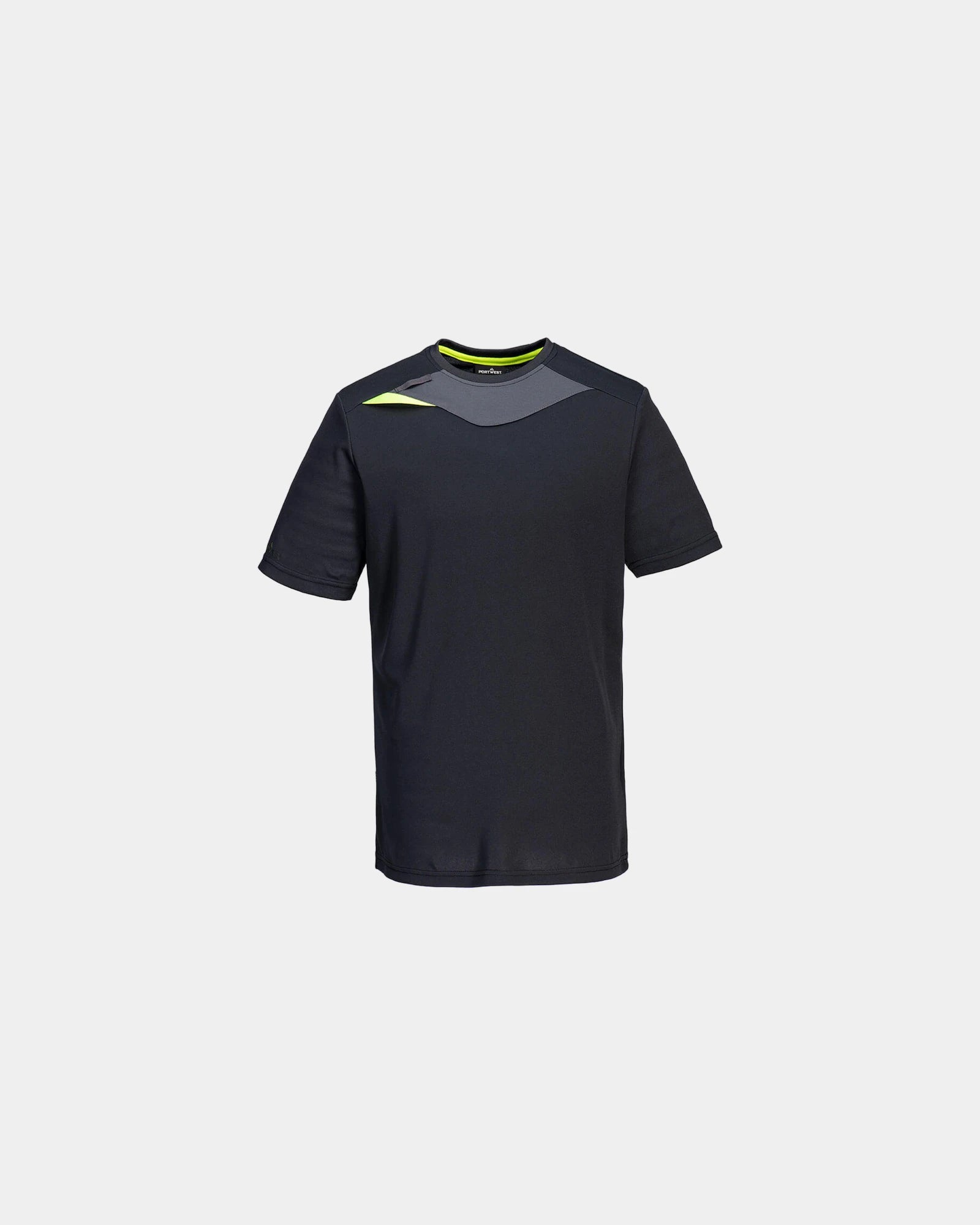 T-shirt polyester DX4 à personnaliser - Noir-Bleu Ciel