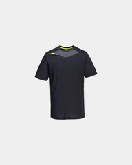 T-shirt polyester DX4 à personnaliser - Noir-Bleu Ciel