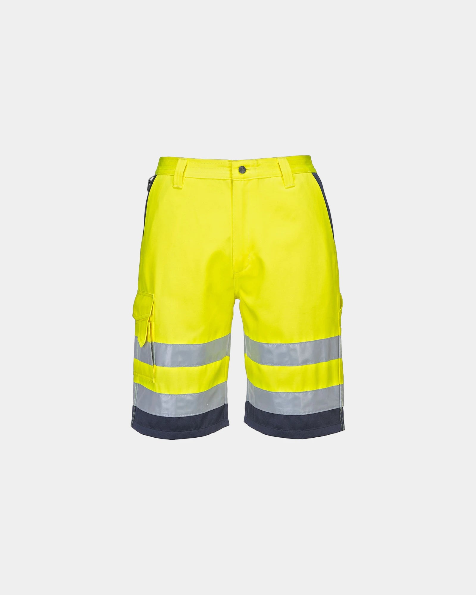 Bermuda HiVis poly-coton à personnaliser - Jaune-Bleu Marine