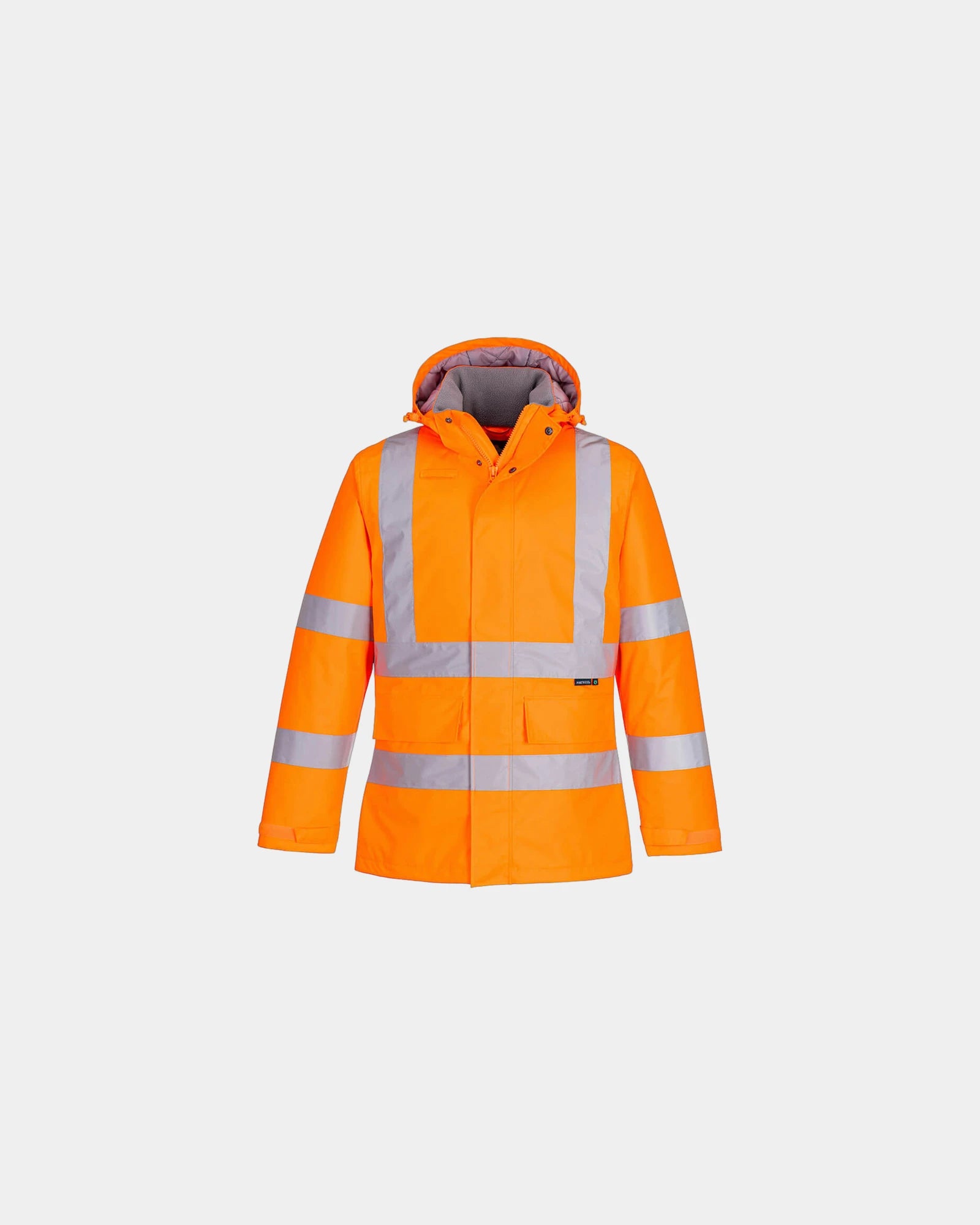 Parka hiver haute visibilité polyester recyclé à personnaliser - Orange