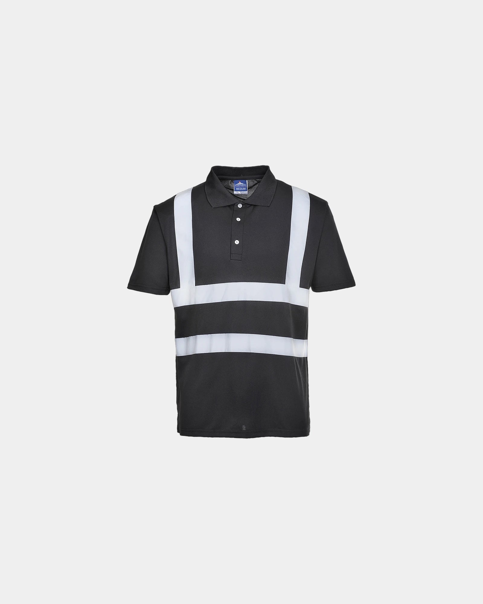 Polo respirant Iona à personnaliser - Noir-Bleu Ciel