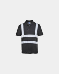 Polo respirant Iona à personnaliser - Noir-Bleu Ciel