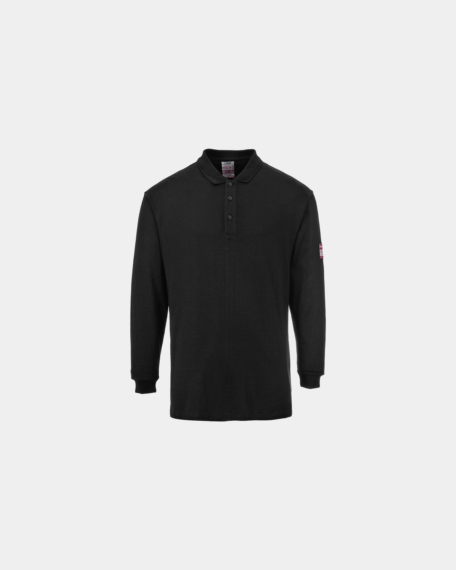 Polo manches longues antistat résistant flammes - Noir-Bleu Ciel