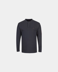 Henley antistatique à personnaliser - Bleu Marine