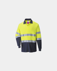 Polo antistatique bicolore à personnaliser - Jaune-Bleu Marine
