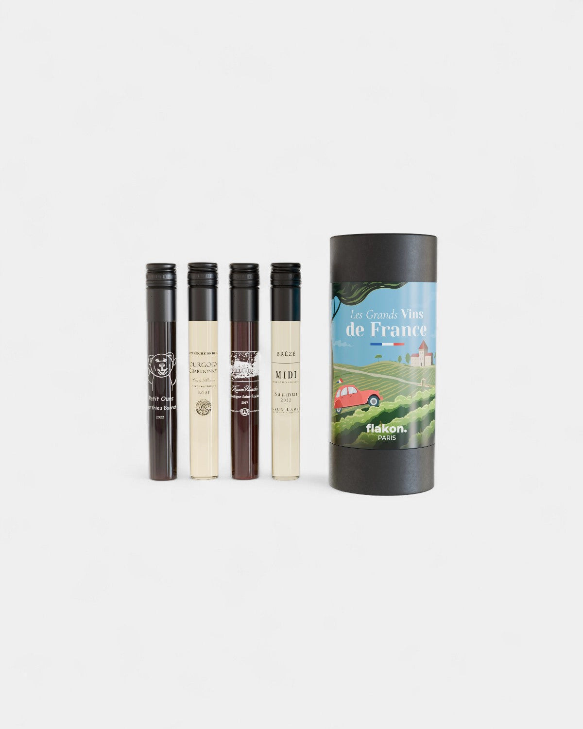 Coffret dégustation 4 flacons de vin à personnaliser - 1