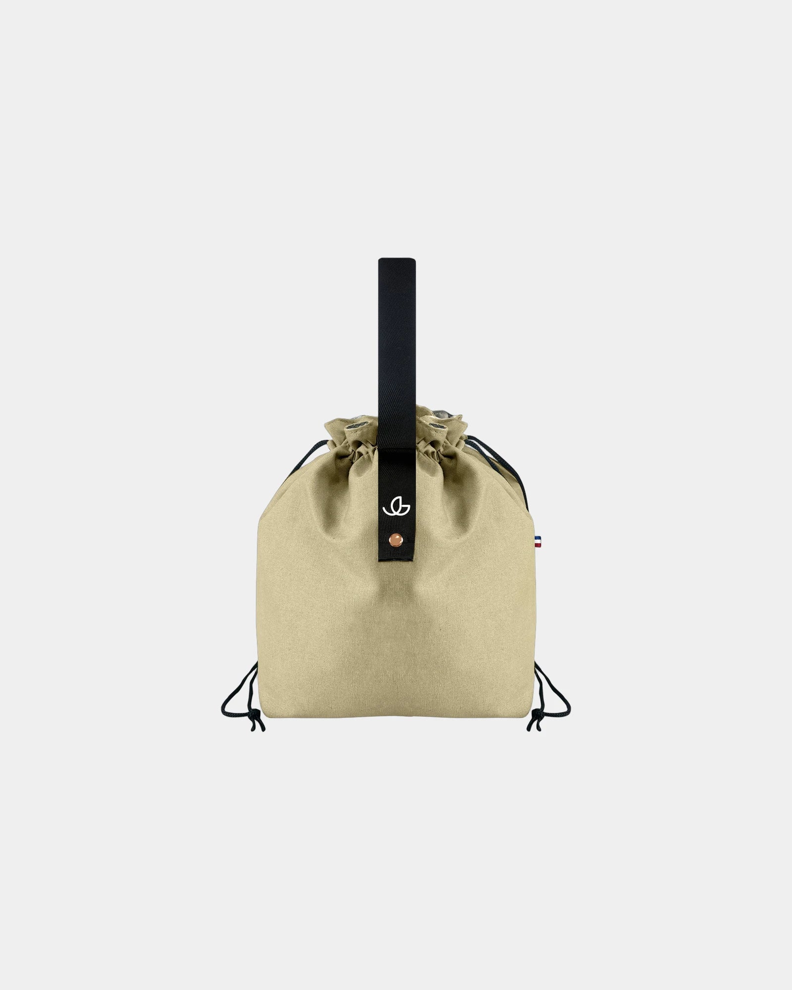 Sac déjeuner recyclé Goodjour à personnaliser - Beige-Noir