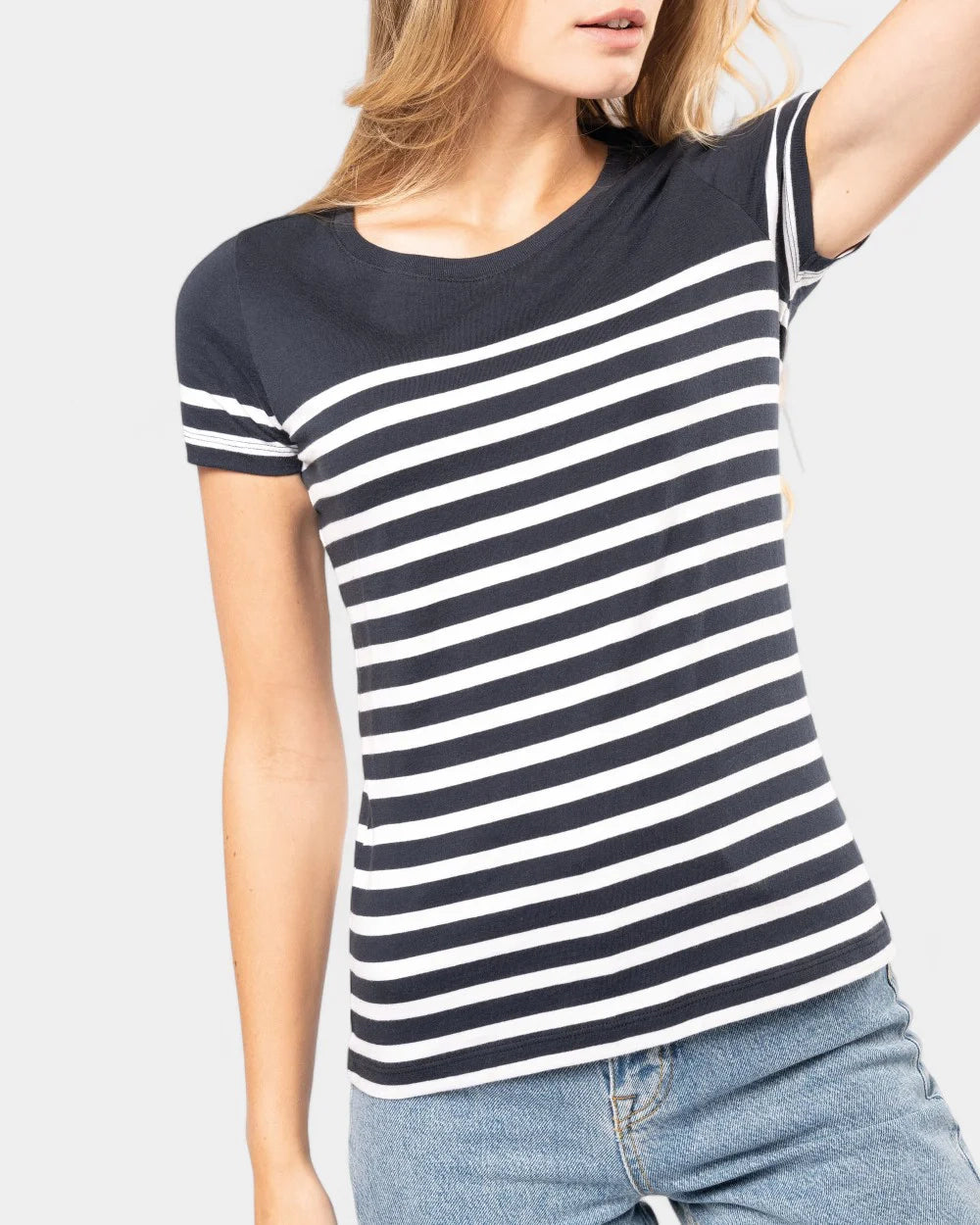 T-shirt marin col rond femme à personnaliser - 7